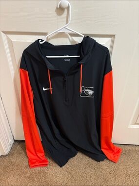 Nike Men’s Black & Orange Quarter-Zip Hoodie
